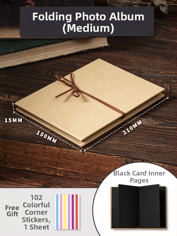 DIY retro fotoalbum s praznom koricom, ručno zalijepljenim stranicama, mini stil, 34 stranice