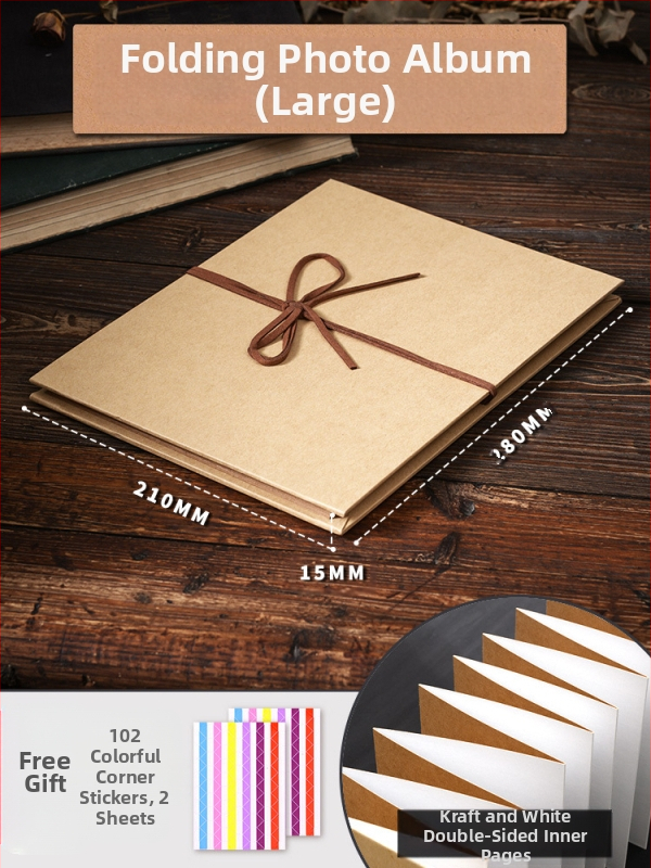DIY retro fotoalbum s praznom koricom, ručno zalijepljenim stranicama, mini stil, 34 stranice