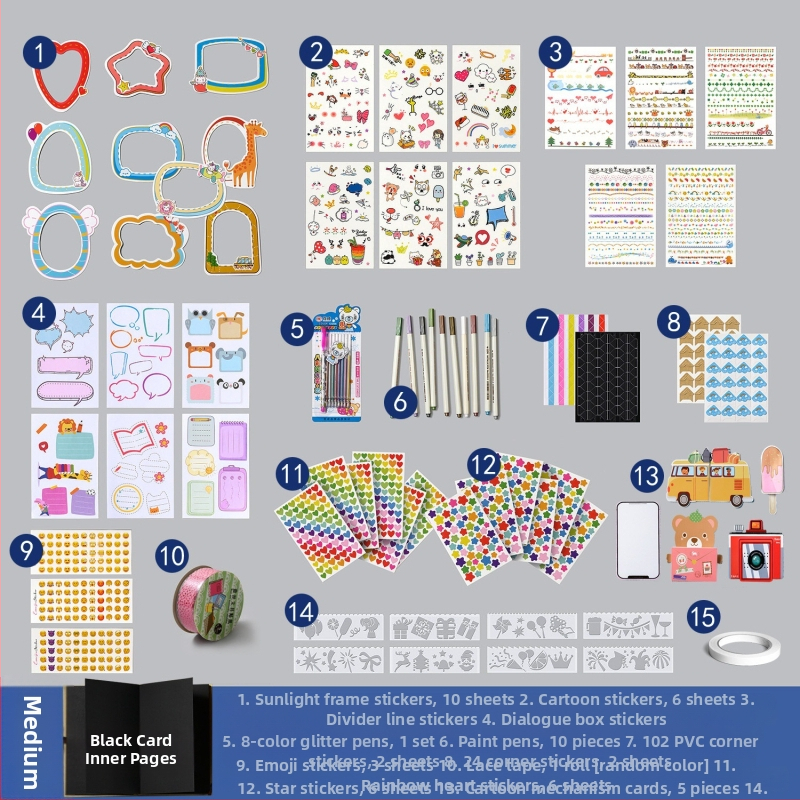 DIY retro fotoalbum s praznom koricom, ručno zalijepljenim stranicama, mini stil, 34 stranice