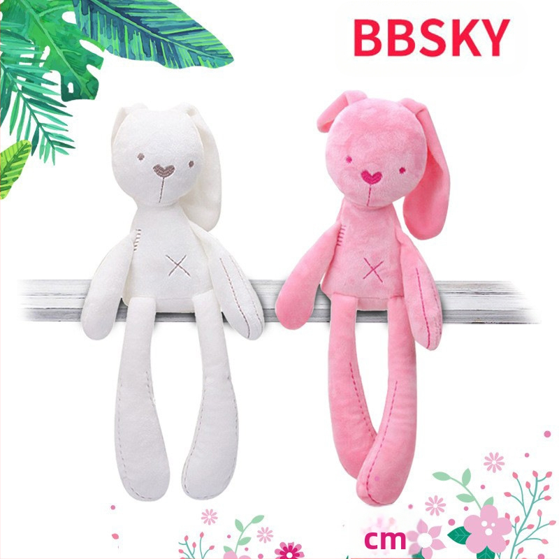 BBSKY kiškis pliušinis lėlė kūdikiams 0–3 m., PP vatos užpildas, velvetinė medžiaga