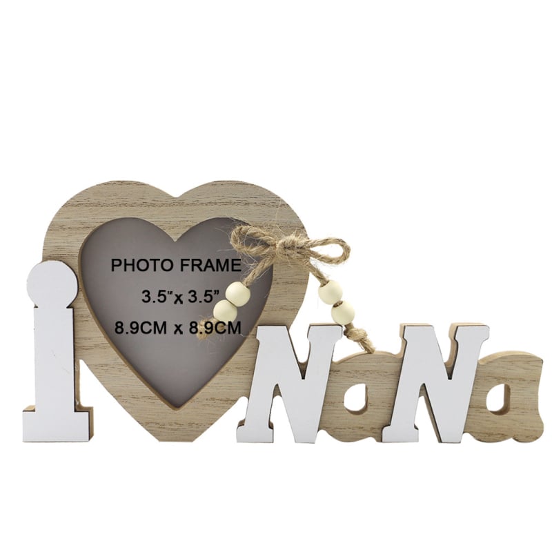 Drveni okvir za fotografije s motivom LOVE i srca, svadbeni stolni dekor