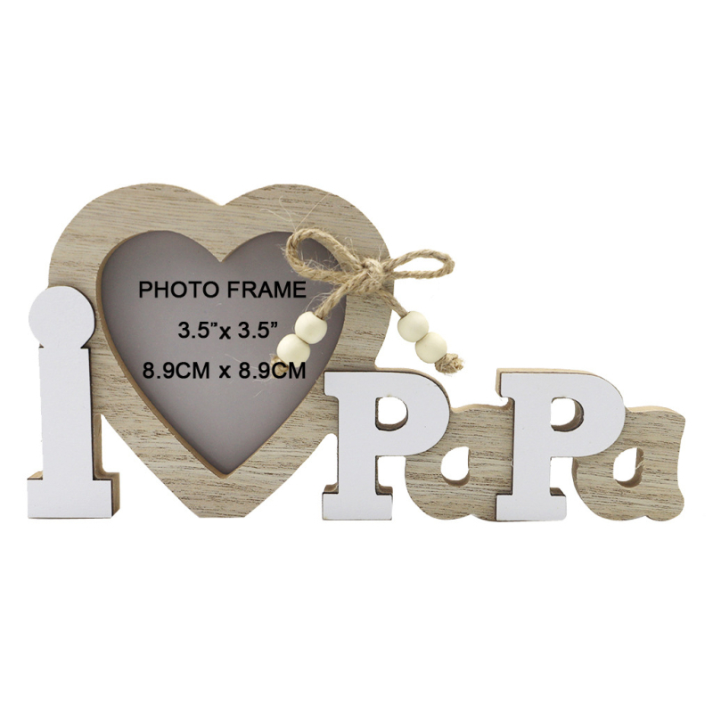 Drveni okvir za fotografije s motivom LOVE i srca, svadbeni stolni dekor
