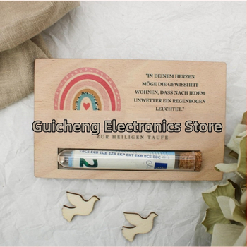 Ξύλινο διακοσμητικό με ευχετήρια κάρτα σε σωλήνα δοκιμών, μοντέρνο μινιμαλιστικό στυλ