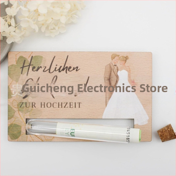 Ξύλινο διακοσμητικό με ευχετήρια κάρτα σε σωλήνα δοκιμών, μοντέρνο μινιμαλιστικό στυλ