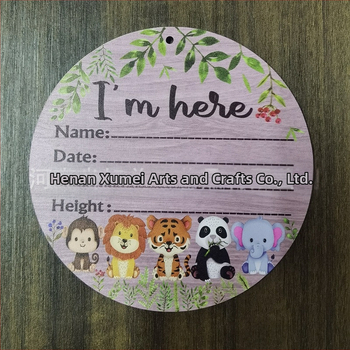 Ξύλινο αξεσουάρ φωτογράφισης μωρού Hello World με ορόσημα ανάπτυξης (Υλικό: Basswood; Μάρκα: Asahi; Κατηγορία: Διακοσμητικά)