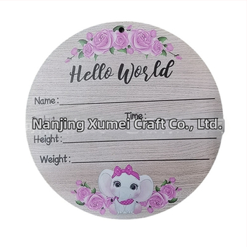 Ξύλινο αξεσουάρ φωτογράφισης μωρού Hello World με ορόσημα ανάπτυξης (Υλικό: Basswood; Μάρκα: Asahi; Κατηγορία: Διακοσμητικά)