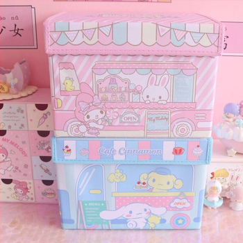 Κουτί αποθήκευσης γραφείου με καπάκι, υφασμάτινο σώμα από Oxford ύφασμα, σχέδιο καρτούν, χωρητικότητα 11 λίτρων, μοντέλο 11.23-10, κατάλληλο για οργάνωση καλλυντικών, σχολικών ειδών και περιοδικών