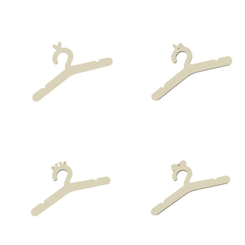 5 τεμάχια ξύλινες κρεμάστρες για παιδιά – σχέδιο αρκούδας με αυτιά λαγουδιού, κοπή με λέιζερ, μοντέρνο μινιμαλιστικό στυλ