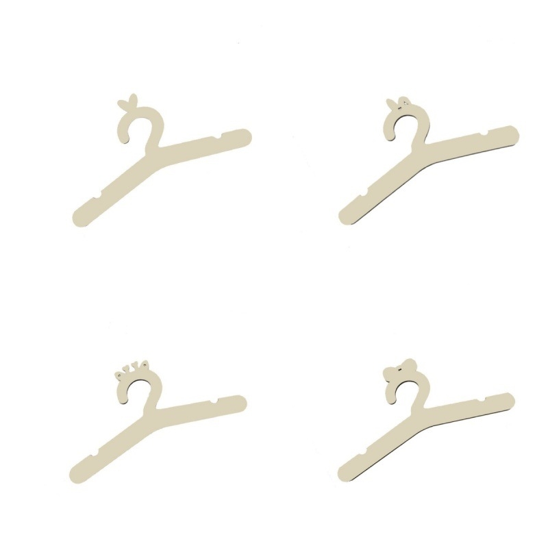 5 бр. дървени детски закачалки за дрехи – мечка с ушички дизайн, лазерно рязане, модерен минималистичен стил