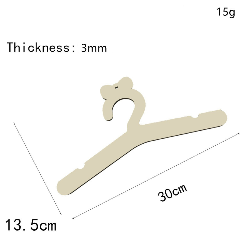 5 бр. дървени детски закачалки за дрехи – мечка с ушички дизайн, лазерно рязане, модерен минималистичен стил