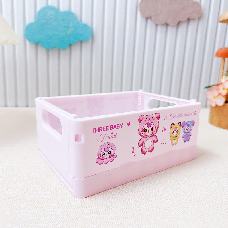 Sulankstomas plastikinis stalo kosmetikos laikymo dėklas, kvadratinės formos, su Can logotipu, pritaikomas