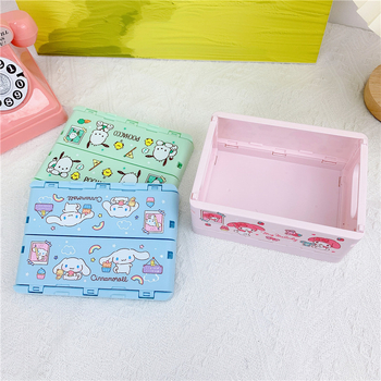 Πλαστικό επιτραπέζιο κουτί αποθήκευσης, αναδιπλούμενος οργανωτής καλλυντικών για μακιγιάζ και περιποίηση δέρματος, με τυπωμένο λογότυπο