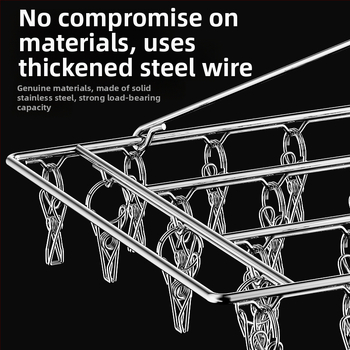 Nerūdijanio plieno džiovyklė skalbiniams su 48 klipais, sulankstomas apvalus dizainas kojinėms ir apatiniams drabužiams, balkono naudojimui, daugiafunkcinė džiovyklė.