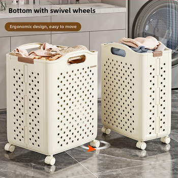 Literary sulankstomas skalbinių krepšys - PP medžiaga, šiuolaikiškas minimalistinis stilius, namų saugojimas, 1 vnt