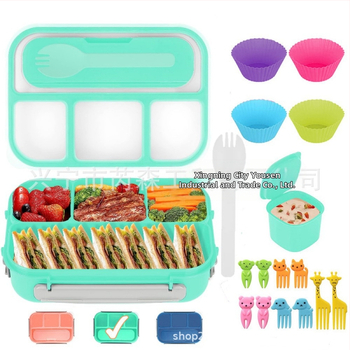 Pusdienu kastīšu komplekts, pārnēsājams, izolēts, mikroviļņu krāsnij piemērots, plastmasas materiāls, tilpums 1–2 L