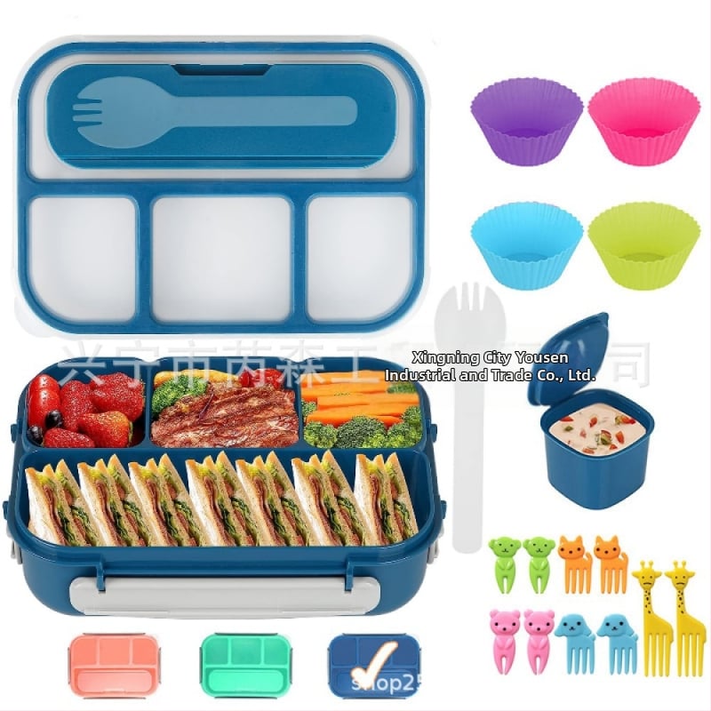 Pietų dėžučių rinkinys, nešiojamas, izoliacinis, mikrobangų krosnelė tinkama, talpa 1–2 L, stačiakampio formos