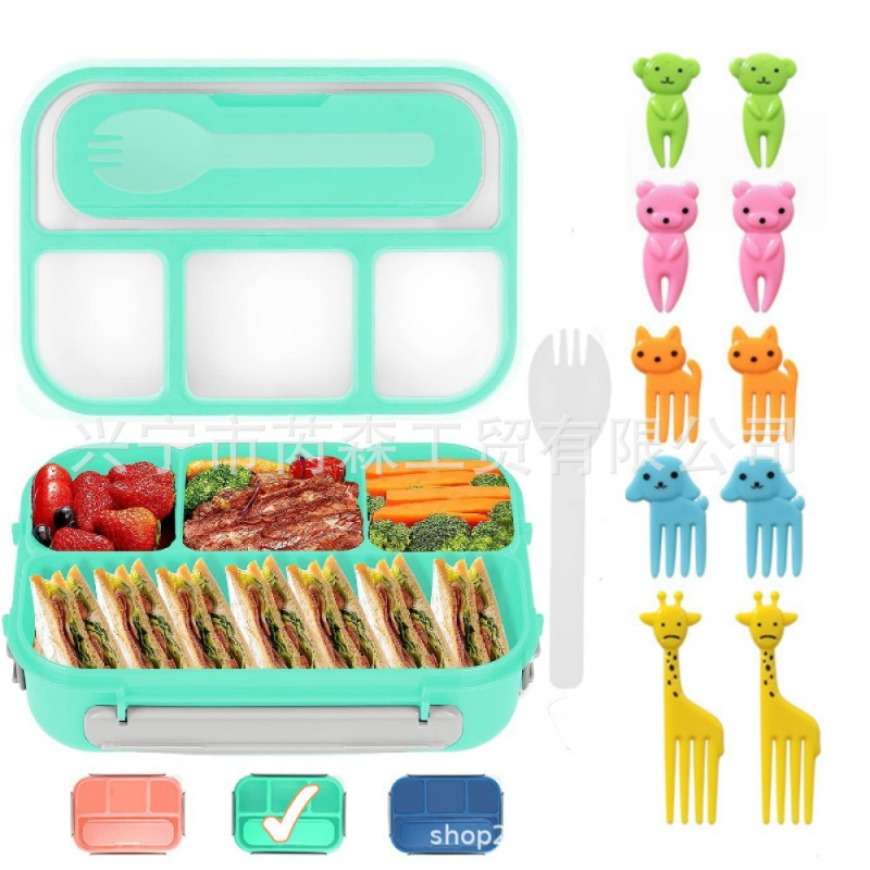 Pusdienu kastīšu komplekts, pārnēsājams, izolēts, mikroviļņu krāsnij piemērots, plastmasas materiāls, tilpums 1–2 L