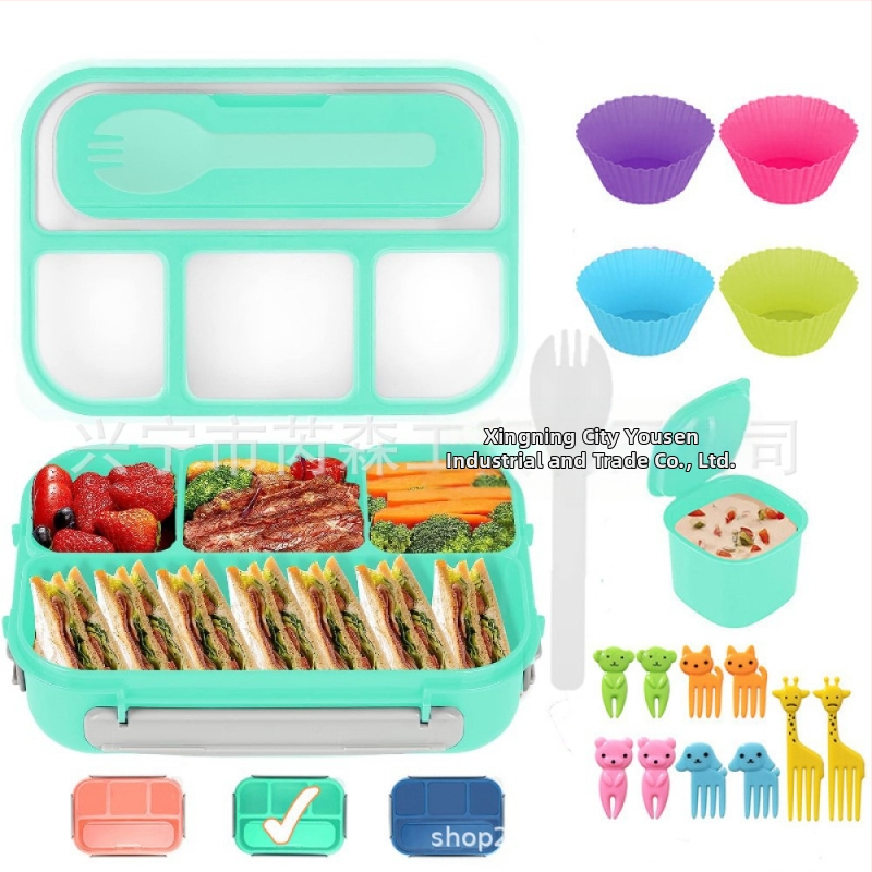 Pusdienu kastīšu komplekts, pārnēsājams, izolēts, mikroviļņu krāsnij piemērots, plastmasas materiāls, tilpums 1–2 L