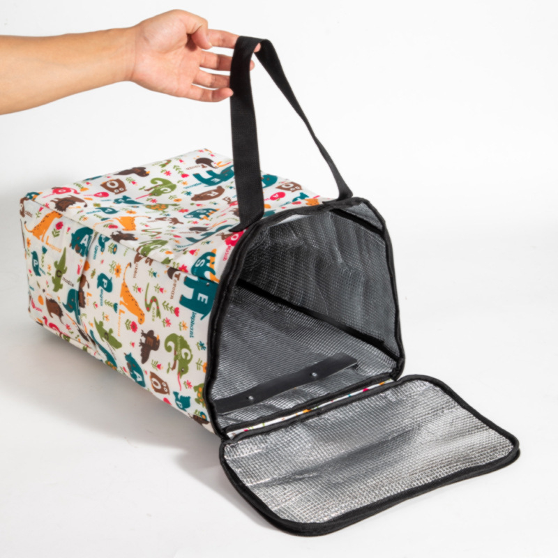 Sklopiva dvostruko izolirana kolica za kupovinu s vučnom ručkom i dva kotačića, od Oxford platna, nosivost 20 kg