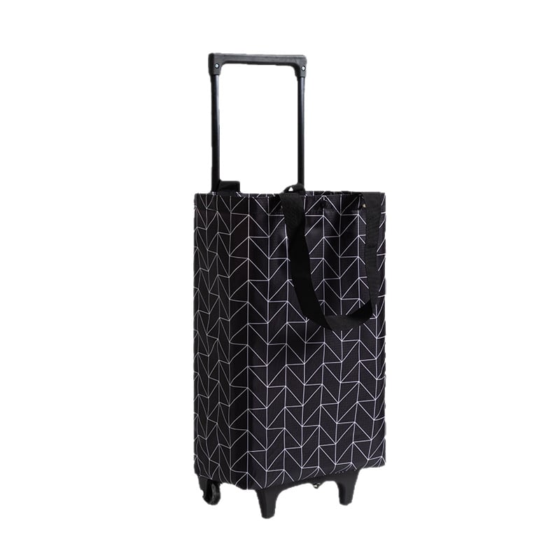 Sklopiva dvostruko izolirana kolica za kupovinu s vučnom ručkom i dva kotačića, od Oxford platna, nosivost 20 kg