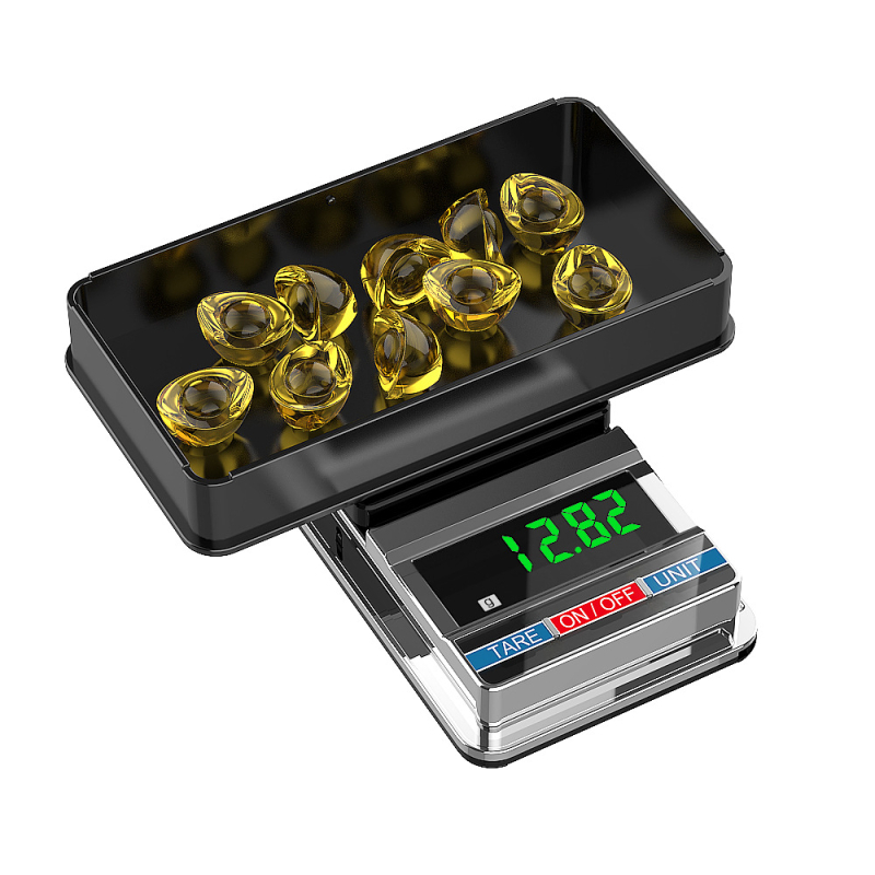 Juvelyrinių prekių elektroninės svarstyklės, Modelis 2022, Elektroninis matavimas, Maitinimas 2x AAA, Pritaikymas galimas