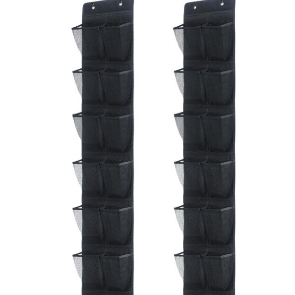 35 rekeszes függő tárolótáska — nemszőtt anyag; modell 066; hálószobai tároláshoz; falra vagy ajtóra szerelhető.