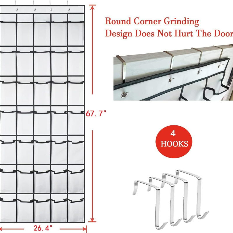 35 rekeszes függő tárolótáska — nemszőtt anyag; modell 066; hálószobai tároláshoz; falra vagy ajtóra szerelhető.