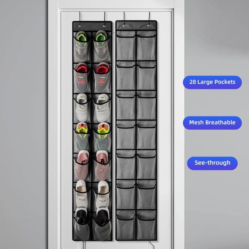 35 rekeszes függő tárolótáska — nemszőtt anyag; modell 066; hálószobai tároláshoz; falra vagy ajtóra szerelhető.