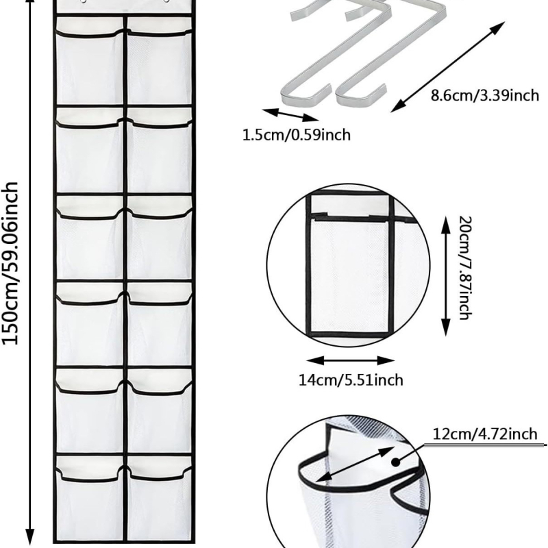 35 rekeszes függő tárolótáska — nemszőtt anyag; modell 066; hálószobai tároláshoz; falra vagy ajtóra szerelhető.