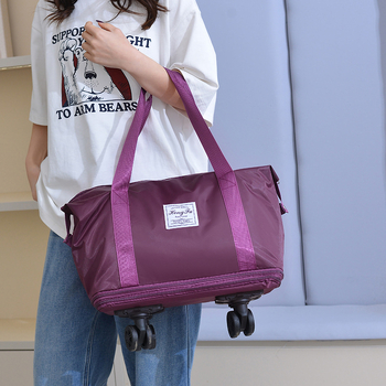 Τσάντα ταξιδιού με χωρητικότητα 36-55L, ύφασμα Oxford, αδιάβροχη με διαχωρισμό στεγνό-βρεγμένο, επεκτάσιμη και με ρόδες