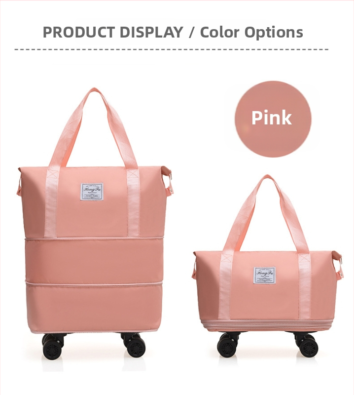 Пътуваща чанта с капацитет 36-55 л, Oxford плат, водоустойчива с разделение на сухи и мокри вещи, разширяема и на колела