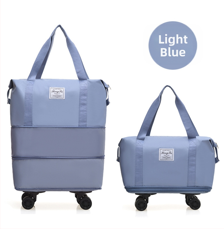 Пътуваща чанта с капацитет 36-55 л, Oxford плат, водоустойчива с разделение на сухи и мокри вещи, разширяема и на колела