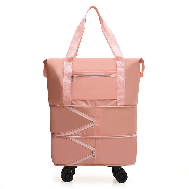 Пътуваща чанта с капацитет 36-55 л, Oxford плат, водоустойчива с разделение на сухи и мокри вещи, разширяема и на колела