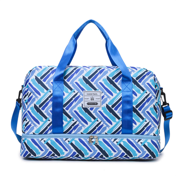 Unisex τσάντα ταξιδιού για κοντινά ταξίδια, Oxford ύφασμα, διαπνέουσα, ριγέ σχέδιο, χωρητικότητα κάτω από 20L