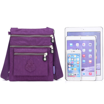 Γυναικεία τσάντα από νάιλον με φερμουάρ, επένδυση πολυεστέρα, εσωτερικές θήκες (φερμουάρ, θήκη τηλεφώνου, θήκη ταυτότητας), οριζόντιο τετράγωνο σχήμα, στυλ δρόμου.