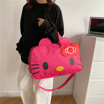 Ταξιδιωτική τσάντα Kitty Cat με ανιμέ εκτύπωση, αδιάβροχη και εξαιρετικά ελαφριά, χωρητικότητα 20–35L, ύφασμα Oxford, street style