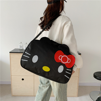 Ταξιδιωτική τσάντα Kitty Cat με ανιμέ εκτύπωση, αδιάβροχη και εξαιρετικά ελαφριά, χωρητικότητα 20–35L, ύφασμα Oxford, street style