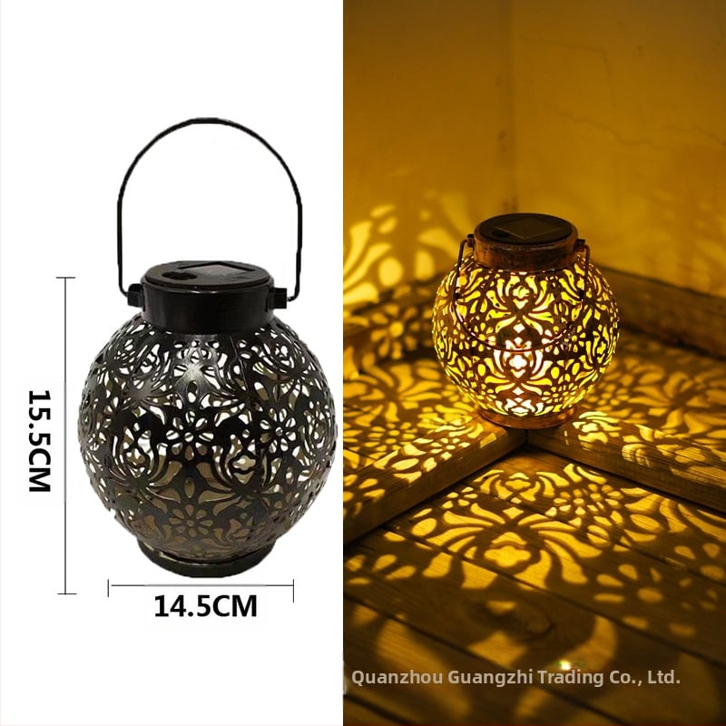 Ketaus sodo žibintas su saulės energija, žiedų projekcija, LED, IP55, 0.06W, 6–12 val., modelis GZ-0032