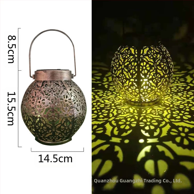 Ketaus sodo žibintas su saulės energija, žiedų projekcija, LED, IP55, 0.06W, 6–12 val., modelis GZ-0032