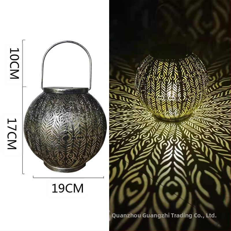 Ketaus sodo žibintas su saulės energija, žiedų projekcija, LED, IP55, 0.06W, 6–12 val., modelis GZ-0032