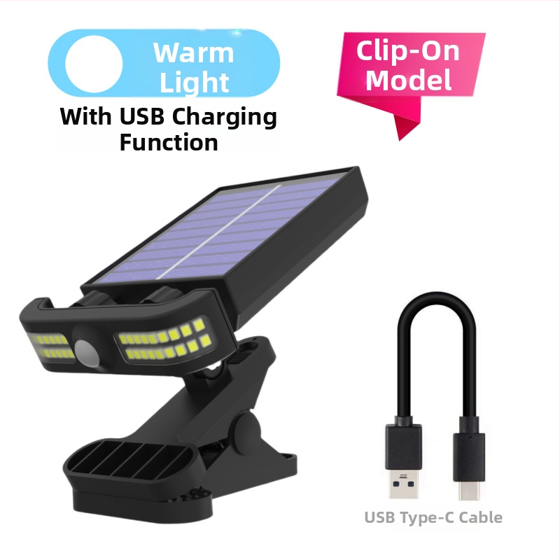 Lauko LED apšvietimas su klipu, saulės energija, modelis TJ85GY01, LED šviesos šaltinis, indukcinis jungiklis, veikimo laikas 6–12 val., šiuolaikiškas dizainas