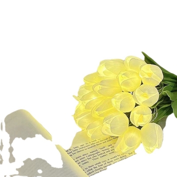 Tulpių puokštės lemputė - naktinė lemputė miegamojo dekorui, plastikinis korpusas, 34 cm aukštis, IP42, tarnavimo laikas 10000 h, nereguliuojamas šviesos intensyvumas