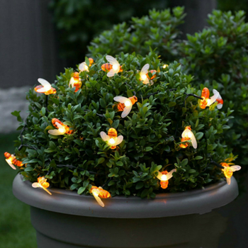 Bičių saulės šviestuvų girliandos lauko, atsparios vandeniui, žemas įtampa, 0,05W kiekvienai lempai, 36V įėjimas