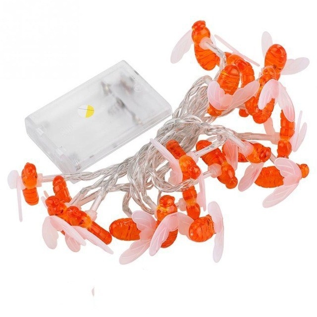 Bičių saulės šviestuvų girliandos lauko, atsparios vandeniui, žemas įtampa, 0,05W kiekvienai lempai, 36V įėjimas