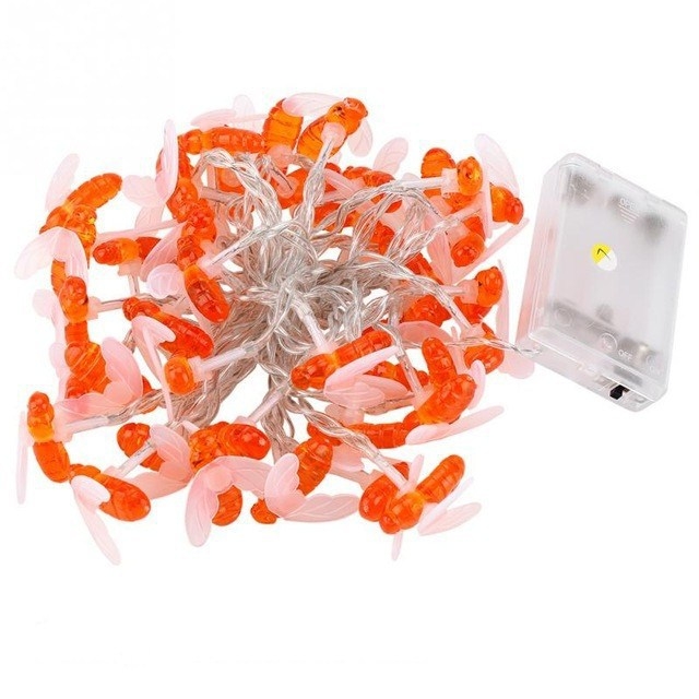 Bičių saulės šviestuvų girliandos lauko, atsparios vandeniui, žemas įtampa, 0,05W kiekvienai lempai, 36V įėjimas