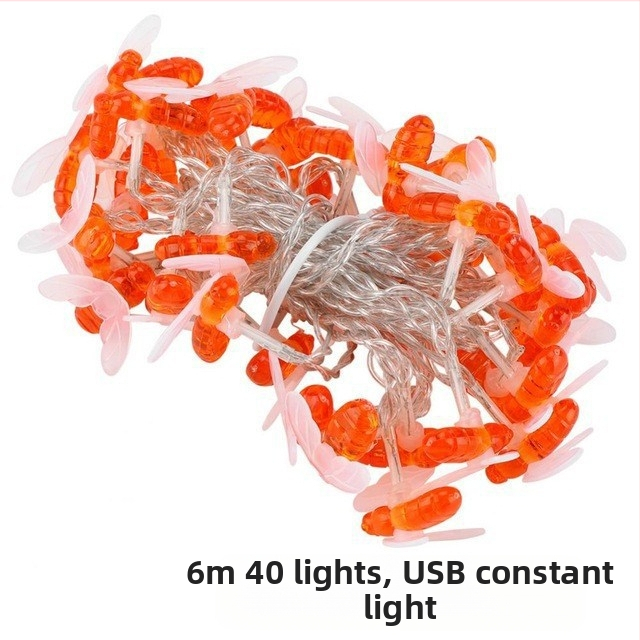 Bičių saulės šviestuvų girliandos lauko, atsparios vandeniui, žemas įtampa, 0,05W kiekvienai lempai, 36V įėjimas