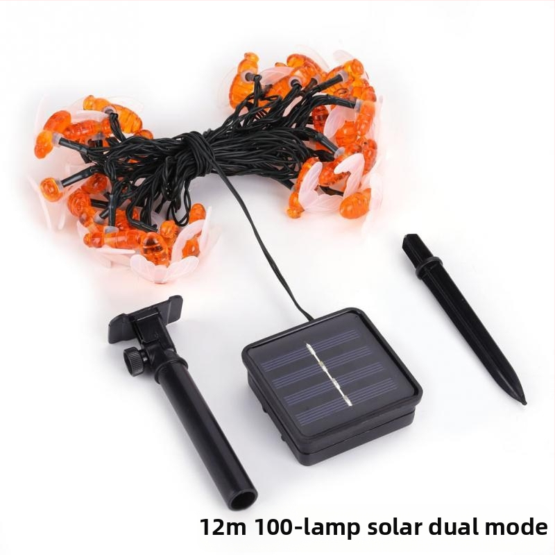 Bičių saulės šviestuvų girliandos lauko, atsparios vandeniui, žemas įtampa, 0,05W kiekvienai lempai, 36V įėjimas