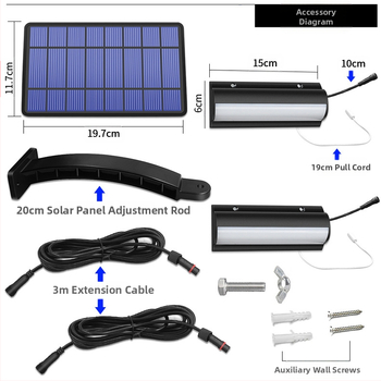 Saulės energijos pakabinamas šviestuvas su traukimo laidu – LED, IP65, 3W, 3,2V, 10000h, retro kiemo apšvietimas