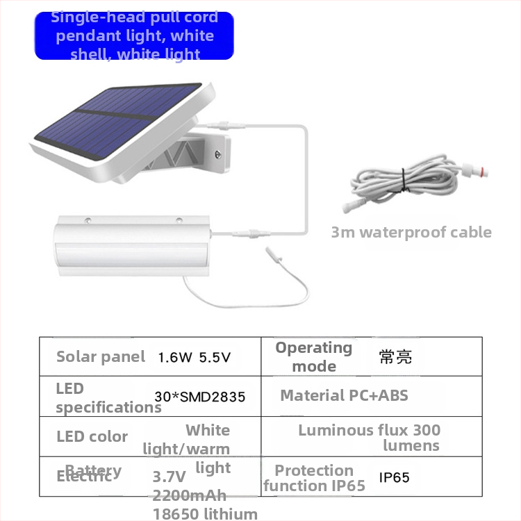 Saulės energijos pakabinamas šviestuvas su traukimo laidu – LED, IP65, 3W, 3,2V, 10000h, retro kiemo apšvietimas