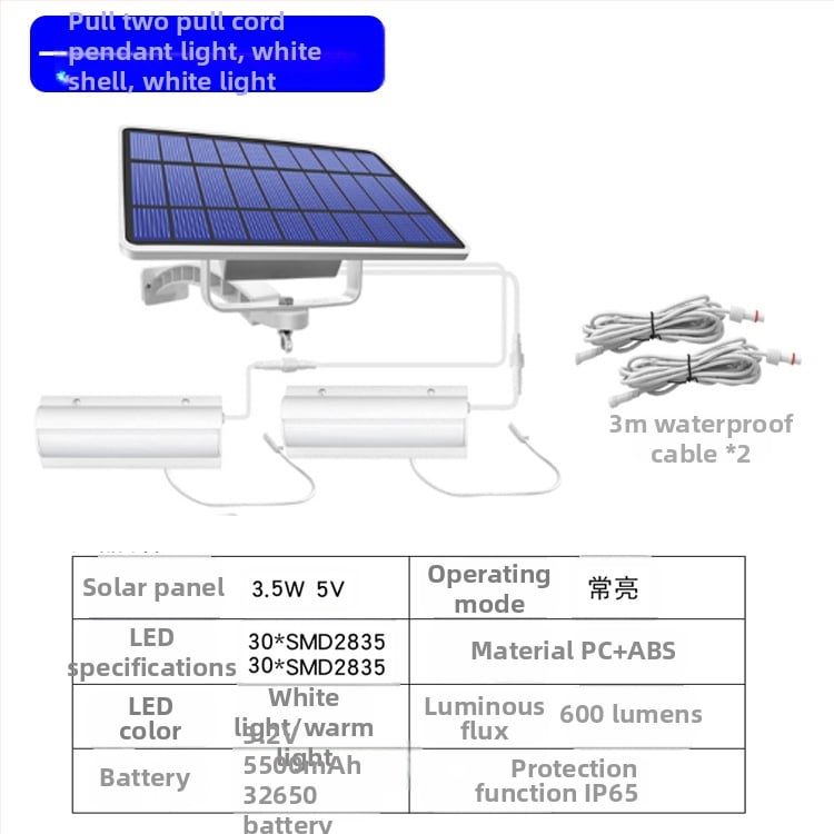 Saulės energijos pakabinamas šviestuvas su traukimo laidu – LED, IP65, 3W, 3,2V, 10000h, retro kiemo apšvietimas